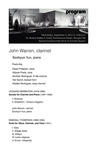 Faculty Recital: John Warren, clarinet