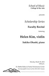 Faculty Recital: Helen Kim, violin with Sakiko Ohashi, piano