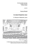 Faculty Recital: Adam Kirkpatrick, tenor with Benjamin Wadsworth, piano