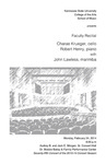 Faculty Recital: Charae Krueger, cello and Robert Henry, piano with John Lawless, marimba
