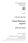 A Senior Recital: Chani Maisonet, soprano
