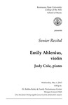 Senior Recital: Emily Ahlenius, violin