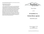 Junior Recital: Kristen Brent, soprano