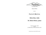 Faculty Recital: Helen Kim, violin and Dr. Robert Henry, piano