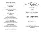 Faculty Recital: John Warren, clarinet and Ted Gurch, clarinet