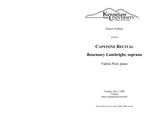 Capstone Recital: Rosemary Lambright, soprano