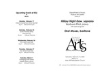 Faculty Recital: Hillary Hight Daw, soprano with Oral Moses, baritone
