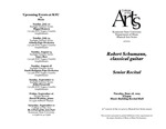 Senior Recital: Robert Schumann, classical guitar