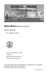 Junior Recital: Elaine Brown, Mezzo-soprano